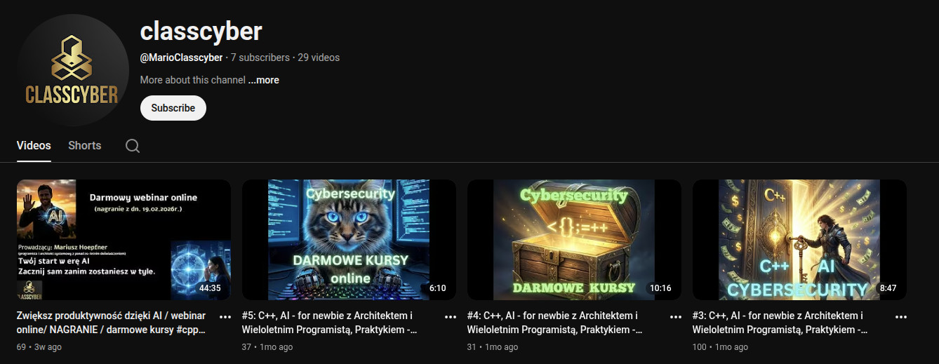 ClassCyber YouTube Channel — @MarioClasscyber